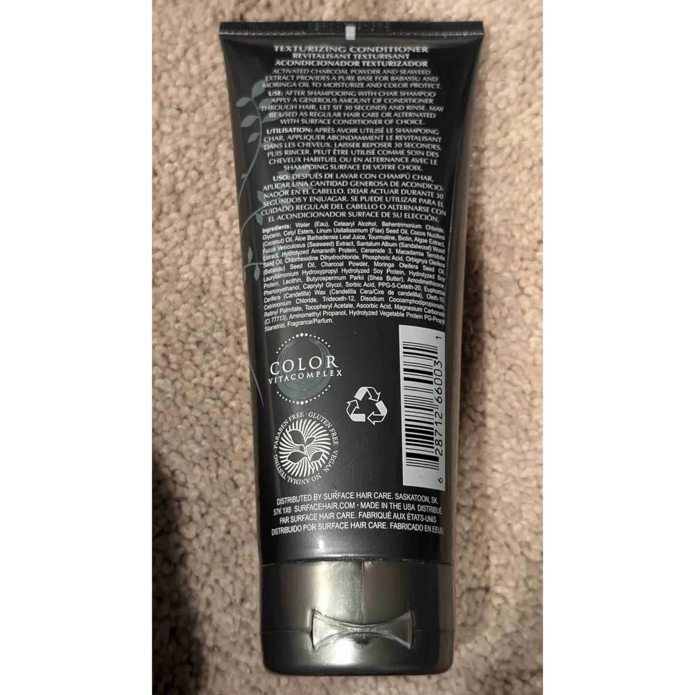 Surface Texturizing Charcoal Volume Moisturize Hair Conditioner 7 Fl Oz